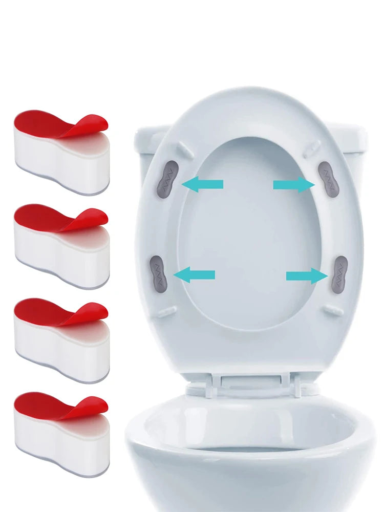 4pcs आर्क टॉयलेट ढक्कन गैस्केट सेल्फ-एडहेसिव बिडेट कवर बफरिंग शिम टॉयलेट बम्पर कुशन घरेलू सामान
